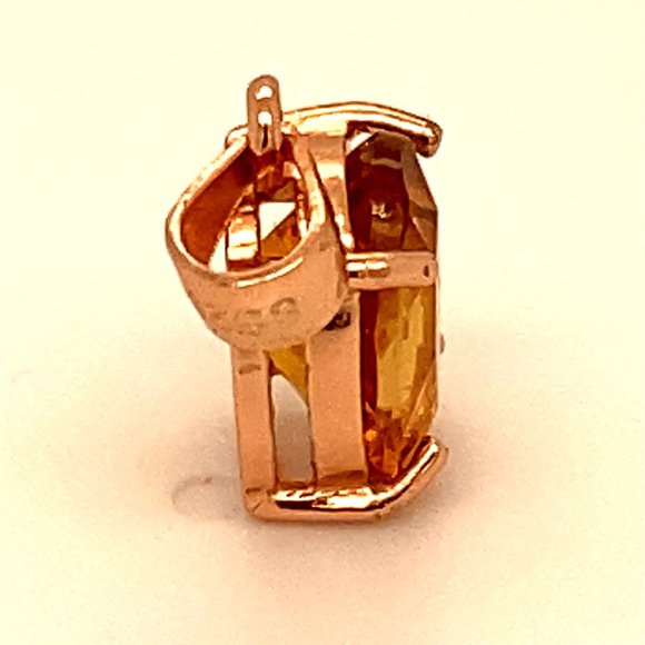 Rare Orange Tourmaline 1.55ct Rose Gold Pendant - Picture 3 of 6